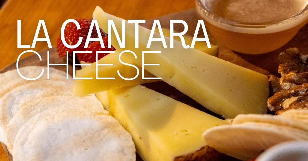 Section of a cheese platter featuring La Cantara cheese